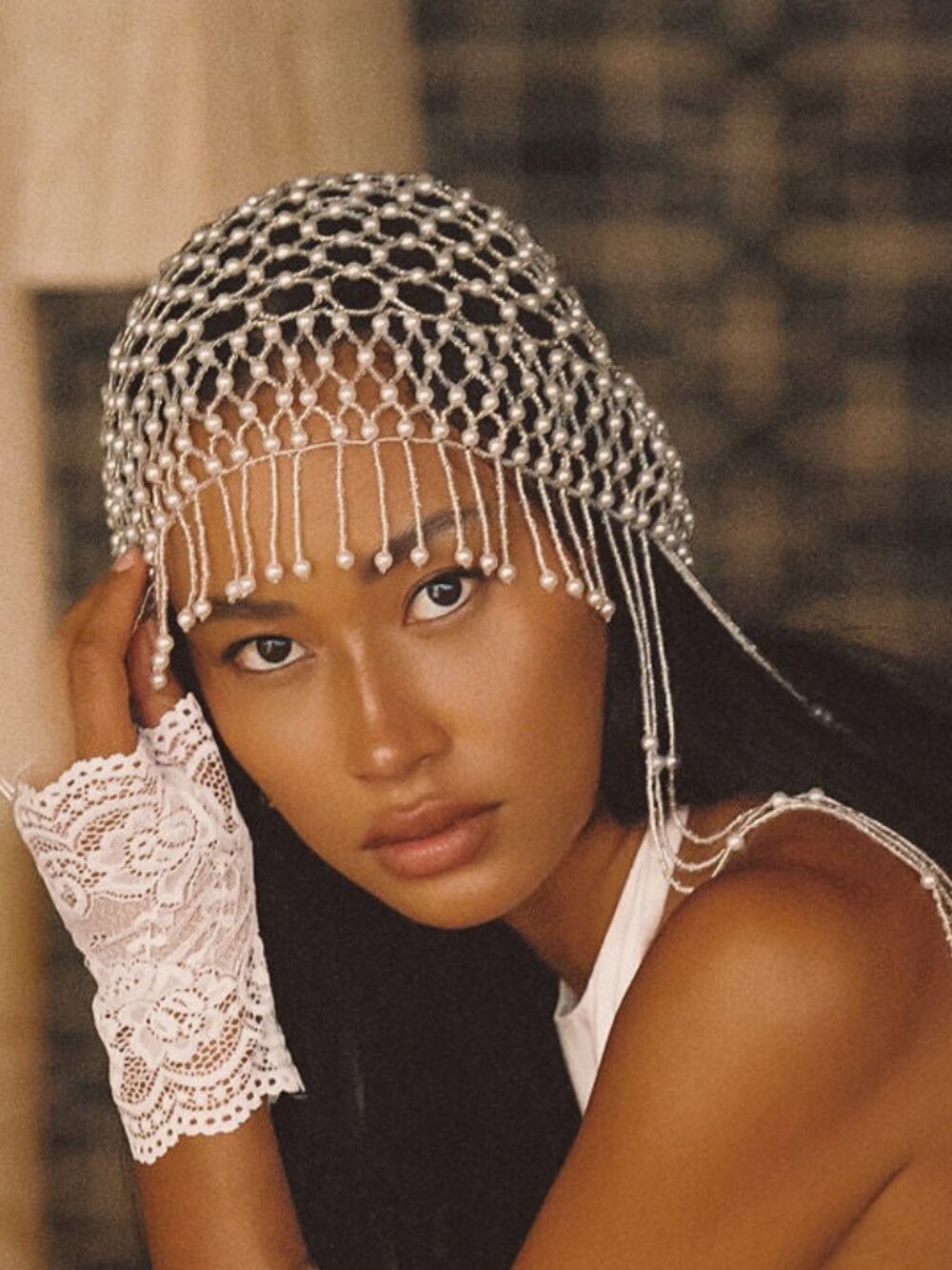 12th Tribe Polina Pearl Headpiece Size O/SO/S